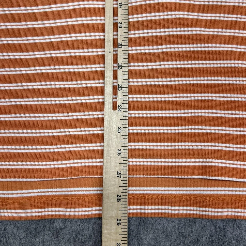 Ralph Lauren Polo Shirt Mens M Orange‎ White Stripe Button Down Collar Pony Big